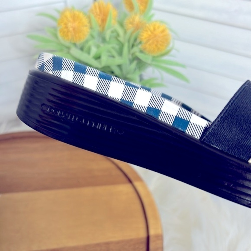 DONALD PLINER Navy White Fifi Wedge Flip Flop Summer Nautical Sandal 6 - Picture 4 of 11